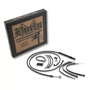 Burly ブランド ブラック ビニール ジェイル バー ケーブル キット 12 インチ ハンドルバー用 B30-1264 Burly Brand Black Vinyl Jail Bar Cable Kit For 12\