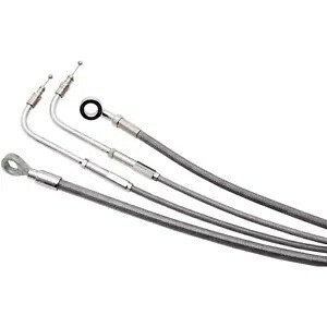 ステンレス編組ハンドルバーケーブル/ブレーキラインキット - 18インチ エイプハンガー B30-1169 Stainless Braided Handlebar Cable/Brake Line Kit - 18\
