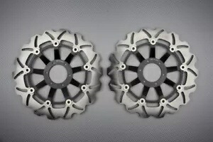 ウェーブ フローティング フロント ブレーキ ディスク 296mm ホンダ GL 1800 ゴールドウィング 2001-2016 のペア Pair of Wave Floating Front Brake Discs 296mm HONDA GL 1800 GOLDWING 2001-2016 【並行輸入品】