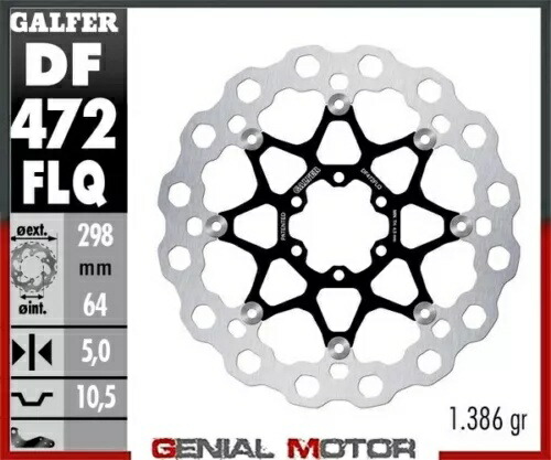 Galfer フロント ブレーキ ディスク CUBIQ FLOATING(C.STEEL)300x5mm DUCATI 907 i.e.1990-1991 Galfer Front Brake Disc CUBIQ FLOATING(C.STEEL)300x5mm DUCATI 907 i.e.1990-1991 【並行輸入品】｜カスタムパーツ WORLD倉庫