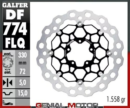 Galfer フロント ブレーキ ディスク CUBIQ フローティング(スチール)330x5mm ドゥカティ 1299 パニガーレ R 2015 Galfer Front Brake Disc CUBIQ FLOATING(STEEL)330x5mm DUCATI 1299 PANIGALE R 2015 【並行輸入品】｜カスタムパーツ WORLD倉庫