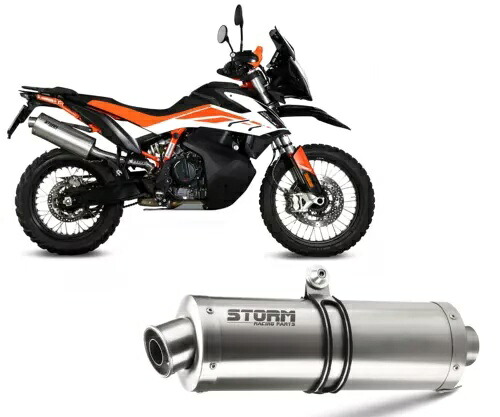 排気マフラー ストーム By Mivv オーバルスチール KTM 890Adventure R 2020 - 2023 Exhaust Muffler Storm By Mivv Oval Steel Ktm 890Adventure R 2020 - 2023 【並行輸入品】｜カスタムパーツ WORLD倉庫