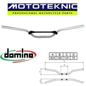 Domino ワイド ハイベンド ブレース シルバー トライアル ハンドルバー、Sinnis バイクに適合 Domino Wide High Bend Braced Silver Trials Handlebar to fit Sinnis Bikes 【並行輸入品】