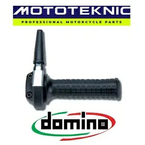 CCM バイクに適合するブラック グリップ付き Domino Ghepard クローム スロットル Domino Ghepard Chrome Throttle with Black Grips to fit CCM Bikes 【並行輸入品】