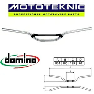Keeway バイクに適合する Domino Wide High Bend ブレースシルバー トライアル ハンドルバー Domino Wide High Bend Braced Silver Trials Handlebar to fit Keeway Bikes 【並行輸入品】