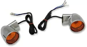 ドラッグスペシャリティーズ バレットスタイルウインカー クローム フロント #2020-1377 Drag Specialties Bullet-Style Turn Signals Chrome Front #2020-1377 【並行輸入品】