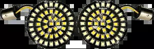 Drag Specialty フロント デュアル リング ウインカー インサート 2020-1807 Drag Specialties Front Dual Ring Turn Signal Inserts 2020-1807 【並行輸入品】