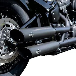 S&S サイクル スラッシュ カット レース マフラー - ブラック - ソフテイル '18-'19 550-0735 S&S Cycle Slash Cut Race Mufflers - Black - Softail '18-'19 550-0735 【並行輸入品】