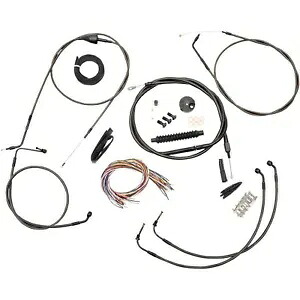 ミッドナイト ケーブル キット 15 インチ - 17 インチ エイプ ハンガー ハンドルバー用 LA-8005KT2A-16M Midnight Cable Kit for 15\