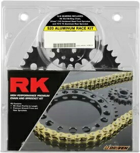 RK GB520GXW Xリングスチールクイックアクセルチェーンキット ゴールド #3076-069PG RK GB520GXW X-Ring Steel Quick Acceleration Chain Kit Gold #3076-069PG 【並行輸入品】｜カスタムパーツ WORLD倉庫