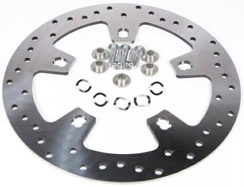 HARDDRIVE フロント ツーリング ブレーキ ローター 11.8 インチ ステンレス ドリルド #144152 HARDDRIVE Front Touring Brake Rotors 11.8" Stainless Drilled #144152 【並行輸入品】｜カスタムパーツ WORLD倉庫