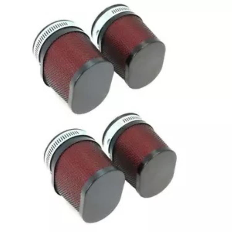 ポッド エア フィルター 54mm 楕円形 ブラック ボディ & キャップ レッド フォーム フィルター - 4 個セット 25-38038x4 Pod Air Filters 54mm Oval Black Body & Cap Red Foam Filter - Set of 4 25-38038x4 【並行輸入品】