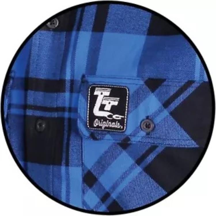 Throttle Threads 長袖フランネル シャツ - ブルー/ブラック M TT635S68BLMR Throttle Threads Long-Sleeve Flannel Shirt - Blue/Black Medium TT635S68BLMR 【並行輸入品】
