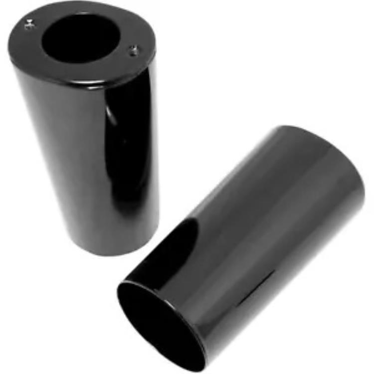 フォーク スライダー カバー - グロス ブラック - スムース - 在庫長 0411-0044 Fork Slider Covers - Gloss Black - Smooth - Stock Length 0411-0044 【並行輸入品】