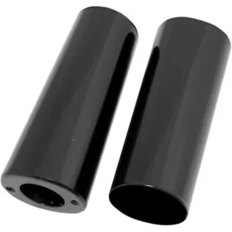 フォーク スライダー カバー - グロス ブラック - スムース - 延長 +2 インチ (8.5 インチ) 0411-0045 Fork Slider Covers - Gloss Black - Smooth - Extended +2\
