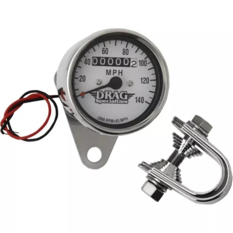 機械式スピードメーター/インジケーター - クロムハウジング - ホワイトフェイス - 2:1 DS-244135 Mechanical Speedometer/Indicators - Chrome Housing - White Face - 2:1 DS-244135 【並行輸入品】