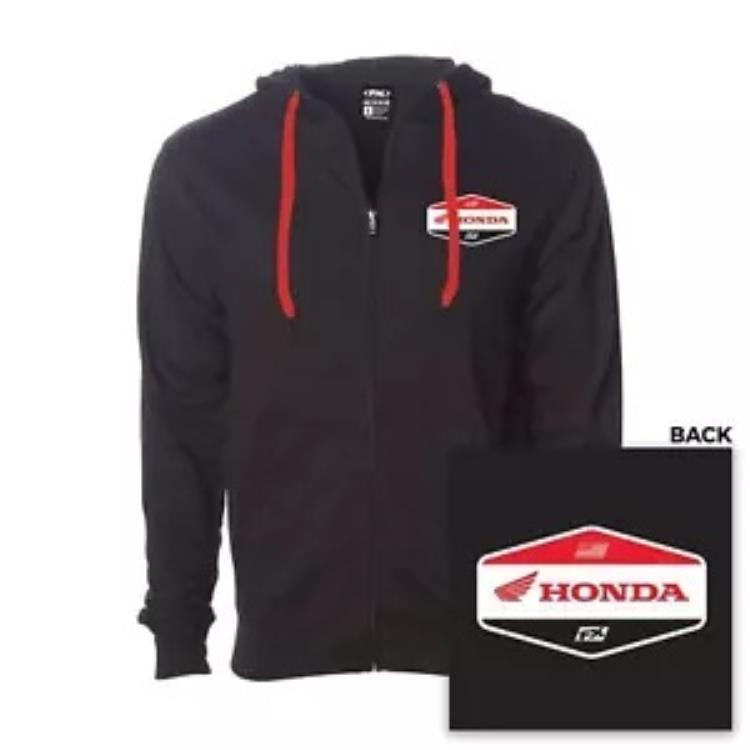 Factory Effex Honda スタジアム ジップアップ パーカー - ブラック - XL 27-88306 Factory Effex Honda Stadium Zip-Up Hoodie - Black - XL 27-88306 【並行輸入品】