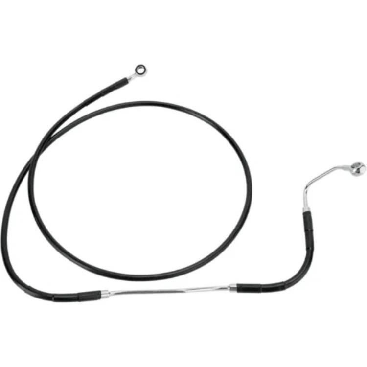 Drag Specialty +4 インチ ブレーキ ライン - フロント - ブラック ビニール - FLT9-13ABS 1741-2934 Drag Specialties +4\