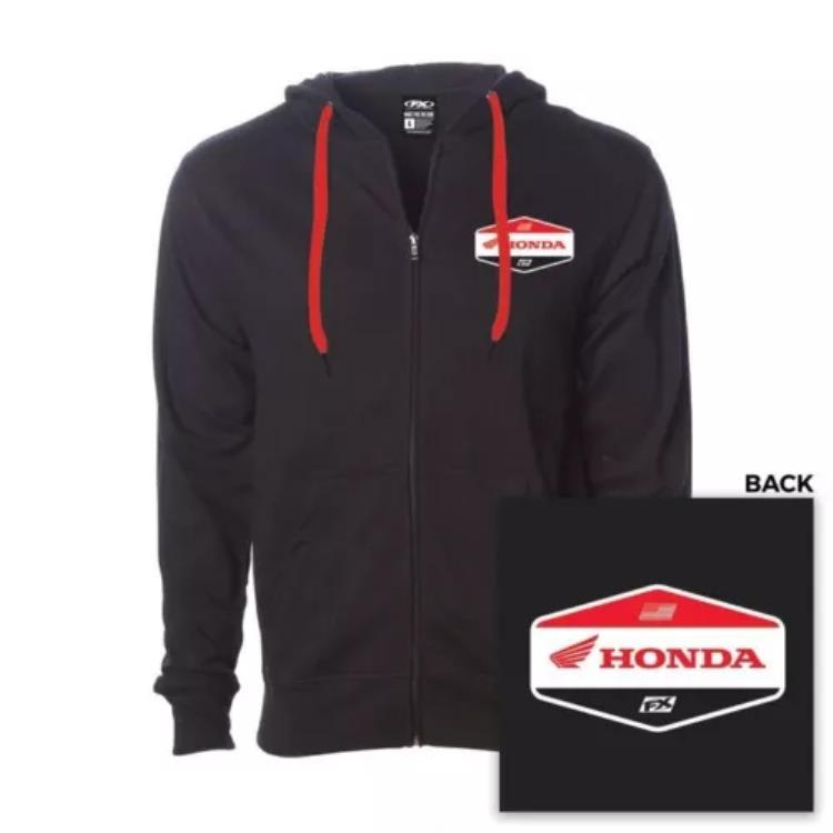 Factory Effex Honda スタジアム ジップアップ パーカー - ブラック - M 27-88302 Factory Effex Honda Stadium Zip-Up Hoodie - Black - Medium 27-88302 【並行輸入品】