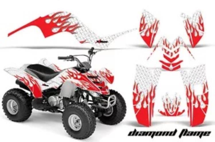 ATV グラフィックスデカールステッカーヤマハラプター 80 02-08 DFLAME R W ATV Graphics Decals Stickers For Yamaha Raptor 80 02-08 DFLAME R W 【並行輸入品】
