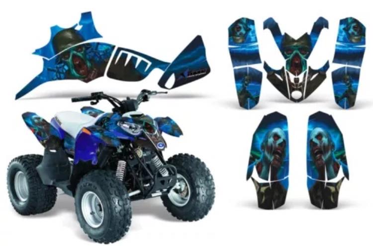 ATV グラフィックスキット クワッド デカール ステッカー ポラリス プレデター 90 2003-2007 ZTRP ブルー用 ATV Graphics Kit Quad Decal Sticker For Polaris Predator 90 2003-2007 ZTRP BLUE 【並行輸入品】