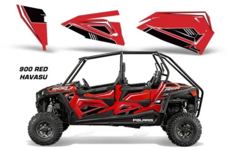 ポラリス OEM RZR 1000/900 4 ドアインサートグラフィックラップキット 900 レッド HAVASU に適合 Fits Polaris OEM RZR 1000/900 4 Door Inserts Graphic Wrap Kit 900 RED HAVASU 【並行輸入品】