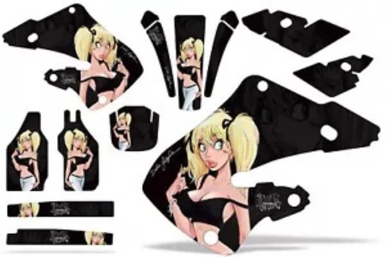 ダートバイクグラフィックキットデカールラップホンダ CR125 98-99 CR250 97-99 マンディブラック Dirt Bike Graphics Kit Decal Wrap For Honda CR125 98-99 CR250 97-99 MANDY BLACK 【並行輸入品】
