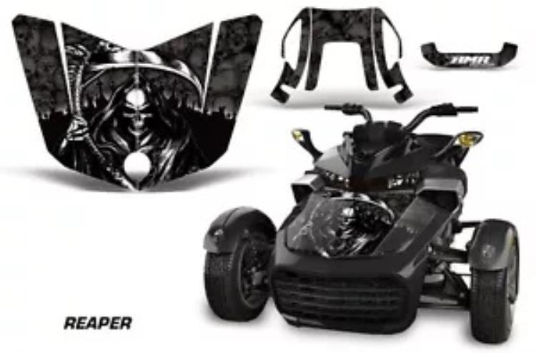 フードリアフェンダーグラフィックスキットデカールステッカー Can-Am Spyder F3-S REAPER BLK 用 Hood Rear Fender Graphics Kit Decal Sticker For Can-Am Spyder F3-S REAPER BLK 【並行輸入品】