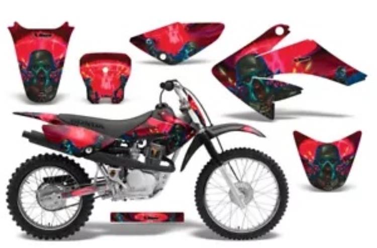 MX グラフィックス キット デカール ホンダ CRF70 CRF80 CRF100 2004-2010 ゾンビトルーパー レッド用 MX Graphics kit Decal for Honda CRF70 CRF80 CRF100 2004-2010 Zombie Trooper Red 【並行輸入品】