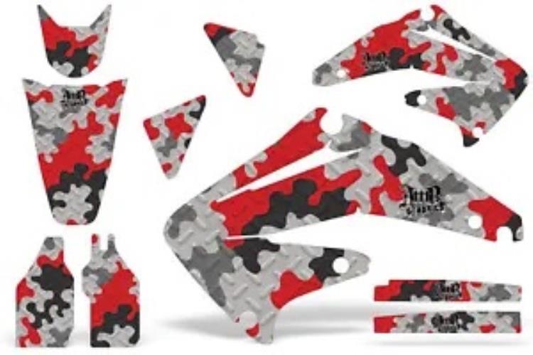 ダートバイクグラフィックキットデカールステッカーラップホンダ CRF450R 2002-2004 カモレッド Dirt Bike Graphics Kit Decal Sticker Wrap For Honda CRF450R 2002-2004 CAMO RED 【並行輸入品】