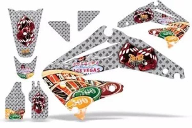 ダートバイクグラフィックキットデカールステッカーラップホンダ CRF450R 2002-2004 VEGAS SLVR Dirt Bike Graphics Kit Decal Sticker Wrap For Honda CRF450R 2002-2004 VEGAS SLVR 【並行輸入品】