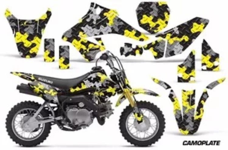 ダートバイクグラフィックキットデカールステッカーラップスズキ DRZ70 2008-2016 CAMOPLATE Y Dirt Bike Graphics Kit Decal Sticker Wrap For Suzuki DRZ70 2008-2016 CAMOPLATE Y 【並行輸入品】
