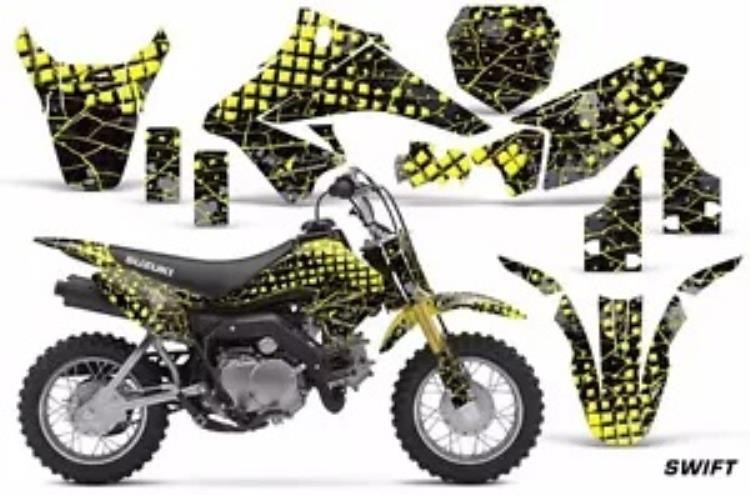 ダートバイクグラフィックキットデカールステッカーラップスズキ DRZ70 2008-2016 スイフト YLLW Dirt Bike Graphics Kit Decal Sticker Wrap For Suzuki DRZ70 2008-2016 SWIFT YLLW 【並行輸入品】
