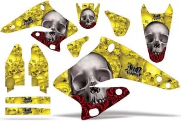 ダートバイクグラフィックキットデカールステッカーラップスズキ RMZ250 2004-2006 ボーン YLLW Dirt Bike Graphics Kit Decal Sticker Wrap For Suzuki RMZ250 2004-2006 BONES YLLW 【並行輸入品】