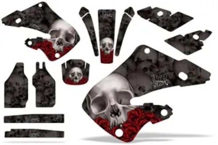 ダートバイクグラフィックキットデカールラップホンダ CR125 98-99 CR250 97-99 ボーンブラック Dirt Bike Graphics Kit Decal Wrap For Honda CR125 98-99 CR250 97-99 BONES BLACK 【並行輸入品】