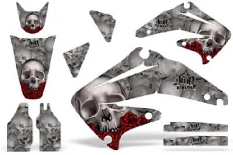 ダートバイクグラフィックキットデカールステッカーラップホンダ CRF450R 2002-2004 BONES SLVR Dirt Bike Graphics Kit Decal Sticker Wrap For Honda CRF450R 2002-2004 BONES SLVR 【並行輸入品】