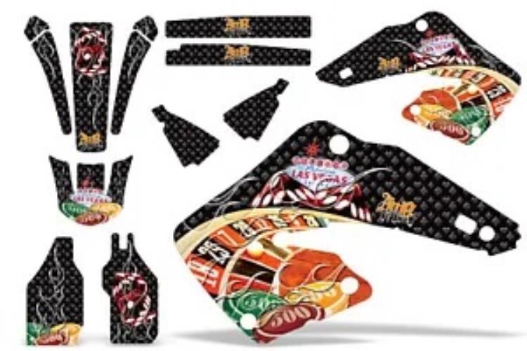 ダートバイク グラフィックス キット MX デカール ラップ ホンダ CR125 CR250 2000-2001 VEGAS ブラック用 Dirt Bike Graphics Kit MX Decal Wrap For Honda CR125 CR250 2000-2001 VEGAS BLACK 【並行輸入品】