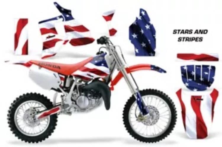 ダートバイクグラフィックキット MX デカールラップホンダ CR80 CR 80 1996-2002 米国旗 Dirt Bike Graphics Kit MX Decal Wrap For Honda CR80 CR 80 1996-2002 USA FLAG 【並行輸入品】