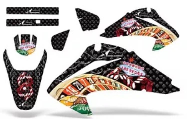 ダートバイクグラフィックキットデカールラップホンダ CRF150 CRF230F 2003-2007 VEGAS BLK Dirt Bike Graphics Kit Decal Wrap For Honda CRF150 CRF230F 2003-2007 VEGAS BLK 【並行輸入品】