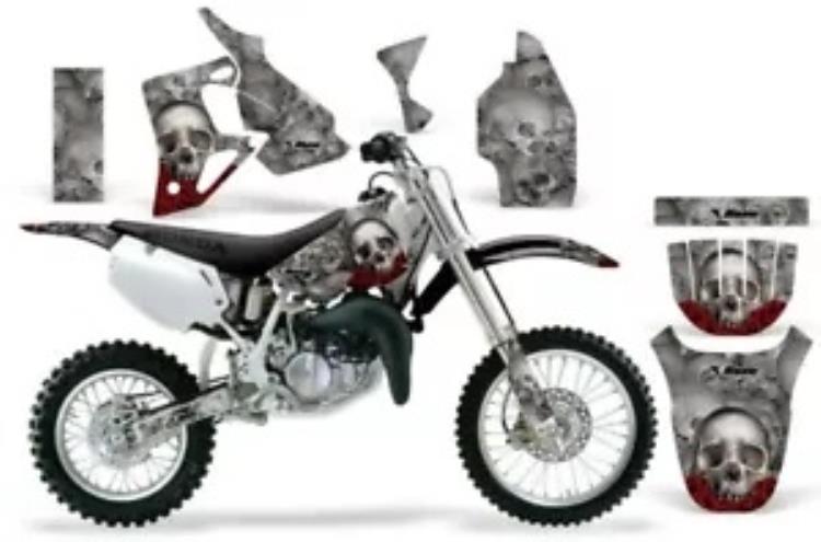 ダートバイクグラフィックキット MX デカールラップホンダ CR80 CR 80 1996-2002 ボーンシルバー Dirt Bike Graphics Kit MX Decal Wrap For Honda CR80 CR 80 1996-2002 BONES SILVER 【並行輸入品】