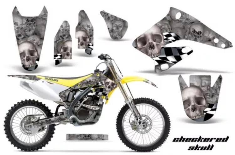 ダートバイクグラフィックキットデカールステッカーラップスズキ RMZ250 2004-2006 チェッカー S Dirt Bike Graphics Kit Decal Sticker Wrap For Suzuki RMZ250 2004-2006 CHECKER S 【並行輸入品】