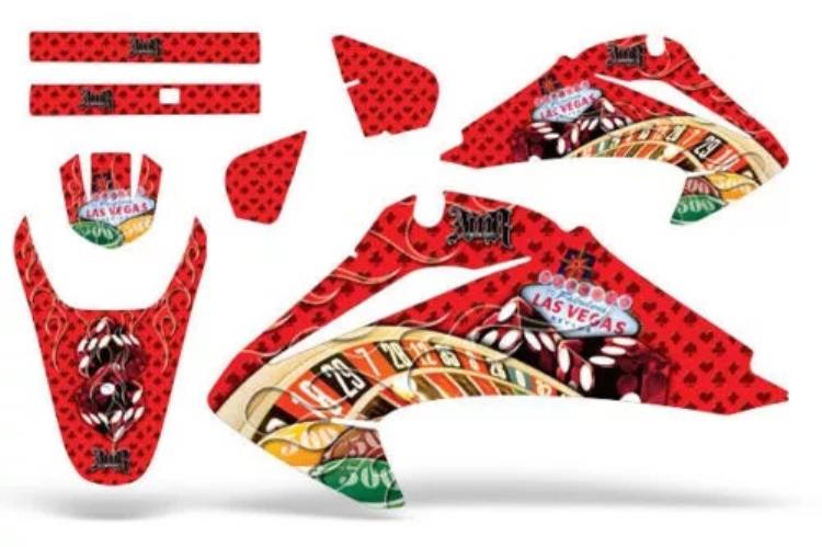 ダートバイクグラフィックキットデカールラップホンダ CRF150 CRF230F 2003-2007 VEGAS RED Dirt Bike Graphics Kit Decal Wrap For Honda CRF150 CRF230F 2003-2007 VEGAS RED 【並行輸入品】