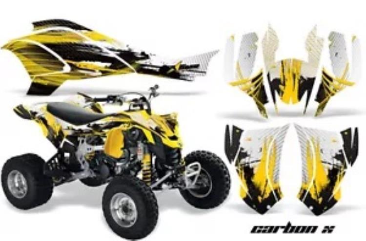 ATV グラフィックス キット クワッド デカール ラップ Can-Am DS450 XMX XXC 2008-2016 CARBONX YLLW 用 ATV Graphics Kit Quad Decal Wrap For Can-Am DS450 XMX XXC 2008-2016 CARBONX YLLW 【並行輸入品】