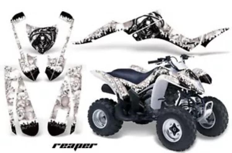ATV グラフィックキット デカール クワッド ラップ スズキ LTZ250 LTZ 250 2004-2009 リーパー ホワイト用 ATV Graphics Kit Decal Quad Wrap For Suzuki LTZ250 LTZ 250 2004-2009 REAPER WHT 【並行輸入品】