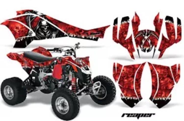 ATV グラフィックス キット クワッド デカール ラップ Can-Am DS450 XMX XXC 2008-2016 リーパー レッド用 ATV Graphics Kit Quad Decal Wrap For Can-Am DS450 XMX XXC 2008-2016 REAPER RED 【並行輸入品】