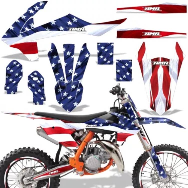 MX グラフィックスキット + # プレートデカール KTM 85 SX 2018-2020 スターストライプ用 MX Graphics kit + # Plates Decal for KTM 85 SX 2018-2020 Stars Stripes 【並行輸入品】