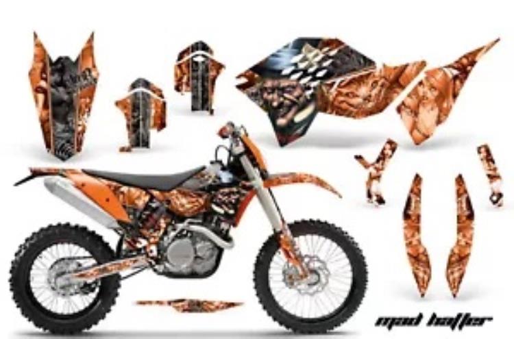 デカールグラフィックキットラップ KTM SX/XCR-W/EXC/XC/XC-W/XCF-W 2007-2011 MAD BLK ORG Decal Graphic Kit Wrap For KTM SX/XCR-W/EXC/XC/XC-W/XCF-W 2007-2011 MAD BLK ORG 【並行輸入品】