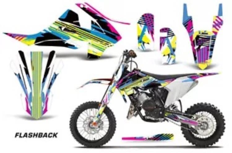 ダートバイクデカールグラフィックステッカー KTM SX65 SX 65 16-23 フラッシュバック Dirt Bike Decals Graphics Stickers For KTM SX65 SX 65 16-23 FLASHBACK 【並行輸入品】