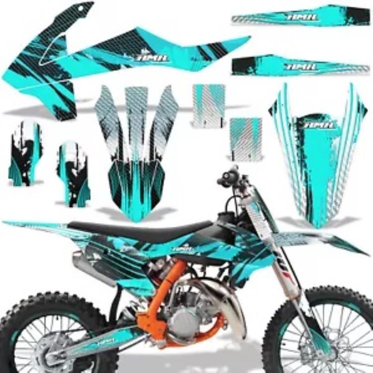 MX グラフィックス キット + # プレート デカール KTM 85 SX 2018-2020 CarbonX ティール用 MX Graphics kit + # Plates Decal for KTM 85 SX 2018-2020 CarbonX Teal 【並行輸入品】