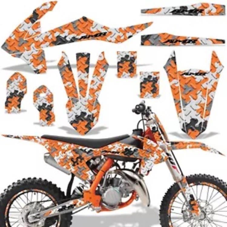 MX グラフィックス キット + # プレート デカール KTM 85 SX 2018-2020 カモプレート オレンジ MX Graphics kit + # Plates Decal for KTM 85 SX 2018-2020 Camoplate Orange 【並行輸入品】